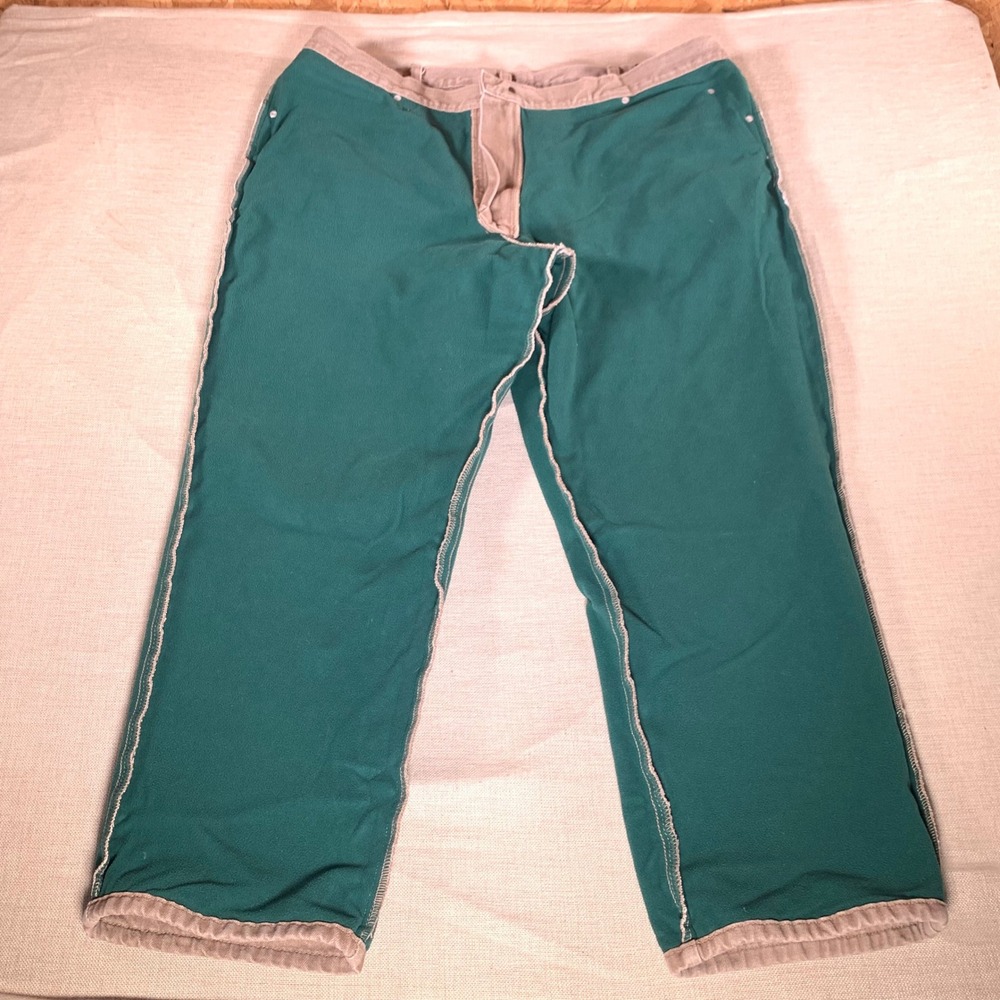 LL Bean Classic Fit Canvas Pants Lined Khaki Beige Men's Size 42x29 See Pics - Picture 9 of 12